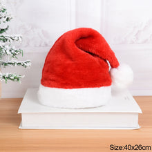 Load image into Gallery viewer, Plush santa hat, christmas hat, santa hats, red santa hat