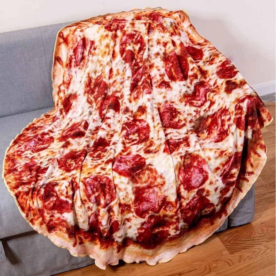 Soft Pepperoni Pizza Winter Throw Blanket