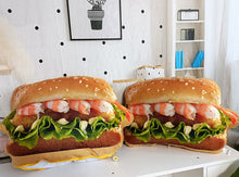 Load image into Gallery viewer, Lifelike Plush Hamburger Throw Pillow with Blanket 2 In 1