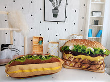 Load image into Gallery viewer, Lifelike Plush Hamburger Throw Pillow with Blanket 2 In 1