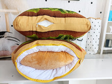 Load image into Gallery viewer, Lifelike Plush Hamburger Throw Pillow with Blanket 2 In 1