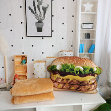Load image into Gallery viewer, Lifelike Plush Hamburger Throw Pillow with Blanket 2 In 1