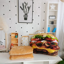 Load image into Gallery viewer, Lifelike Plush Hamburger Throw Pillow with Blanket 2 In 1