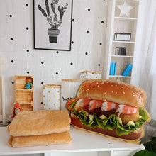 Load image into Gallery viewer, Lifelike Plush Hamburger Throw Pillow with Blanket 2 In 1