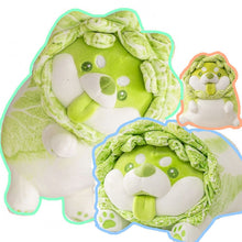 Load image into Gallery viewer, shiba inu plushie, shiba inu plush toys, shiba inu soft toy, cabbage soft toy, food plush, food plushie, food soft toy, stuffed animal food
