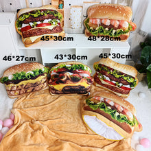 Load image into Gallery viewer, Lifelike Plush Hamburger Throw Pillow with Blanket 2 In 1