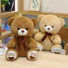 Load image into Gallery viewer, teddy bears with ribbon, white teddy bear, pink teddy bear, brown teddy bear
