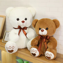 Load image into Gallery viewer, teddy bears with ribbon, white teddy bear, pink teddy bear, brown teddy bear
