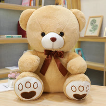 Load image into Gallery viewer, teddy bears with ribbon, white teddy bear, pink teddy bear, brown teddy bear
