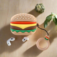 Load image into Gallery viewer, Cute Hamburger &amp; Chips AirPods Case - Fun and Playful Silicone Protective Cover with Keychain
