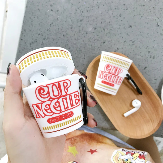 Quirky Cup Noodle 3D AirPods Case | Fun Silicone Protective Cover for Apple AirPods 1/2/3 & Pro