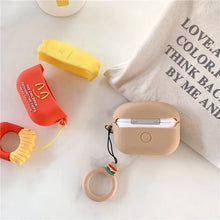 Load image into Gallery viewer, Cute Hamburger &amp; Chips AirPods Case - Fun and Playful Silicone Protective Cover with Keychain
