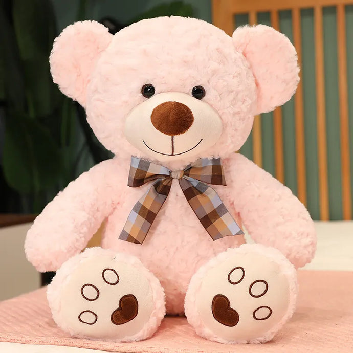 Large Teddy Bear in 90cm and 120cm sizes, available in colors white, khaki, red, brown, and purple, ideal for cuddling and gifts.