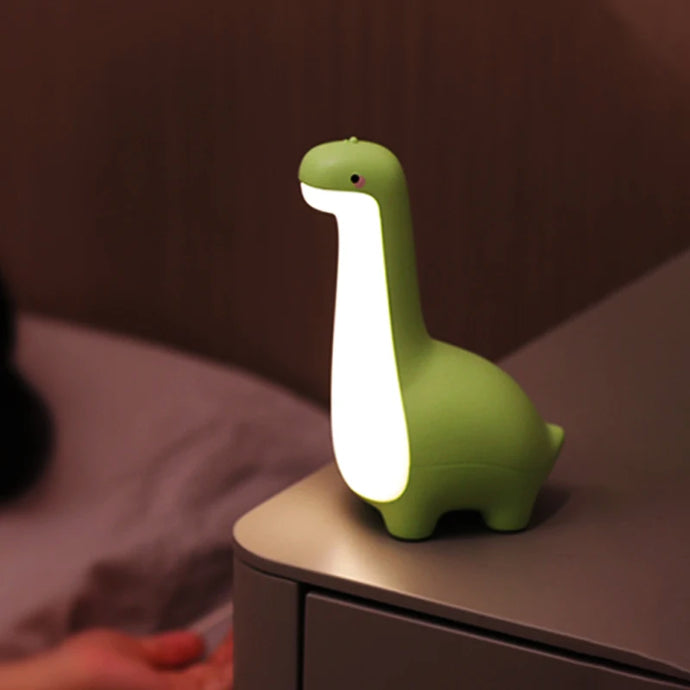 Dino Glow LED Night Light - 10cm Cute Dinosaur Bedside Lamp with USB Charging