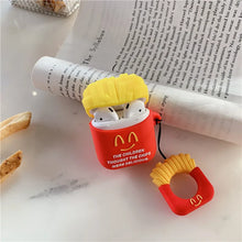 Load image into Gallery viewer, Cute Hamburger &amp; Chips AirPods Case - Fun and Playful Silicone Protective Cover with Keychain
