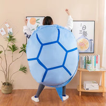 Load image into Gallery viewer, Wearable Turtle Shell Plush Toy - Funny and Adorable Costume for Kids and Adults
