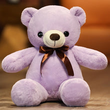 Load image into Gallery viewer, cute purple teddy bear with ribbon, teddies, teddy bear soft toy
