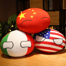 Load image into Gallery viewer, Country National Flag Ball Plush Toy, russia national flag plush toy, USA national flag plushie, china national flag plush, russia national flag plush, Japan national flag plush, UK national flag plush, london national flag plush
