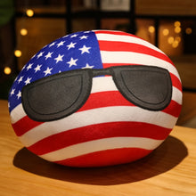 Load image into Gallery viewer, Country National Flag Ball Plush Toy, russia national flag plush toy, USA national flag plushie, china national flag plush, russia national flag plush, Japan national flag plush, UK national flag plush, london national flag plush
