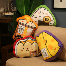 Load image into Gallery viewer, Cute Cartoon Food Plush Pillow Boba Tea Cheese Sushi Toast
